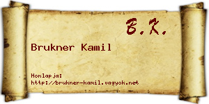 Brukner Kamil névjegykártya